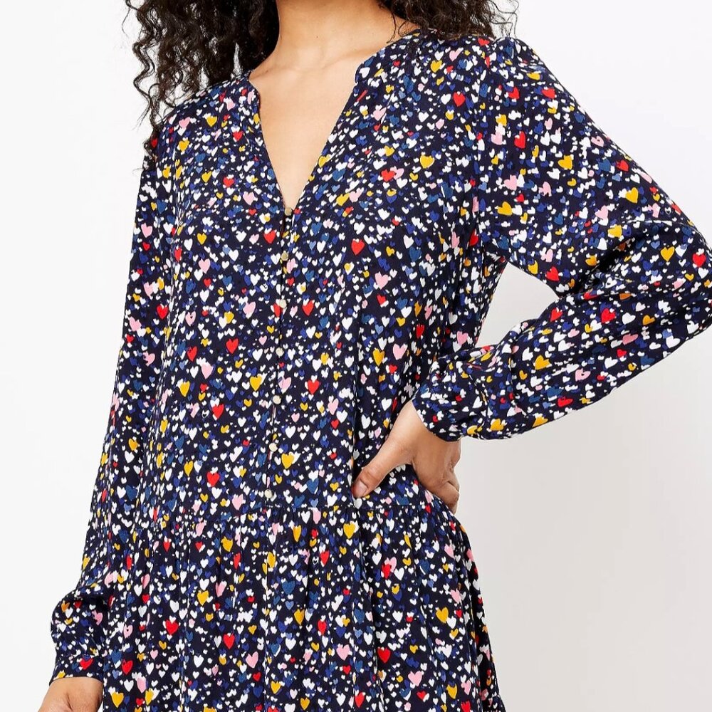 Heart Button Ruffle Dress